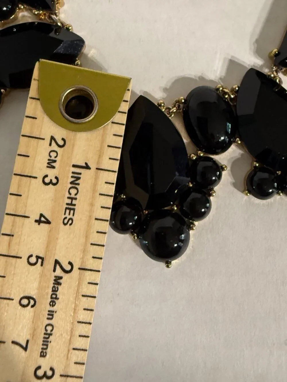 Kate Spade Day Tripper Black Faceted Rhinestones Gold Tone Statement Necklace